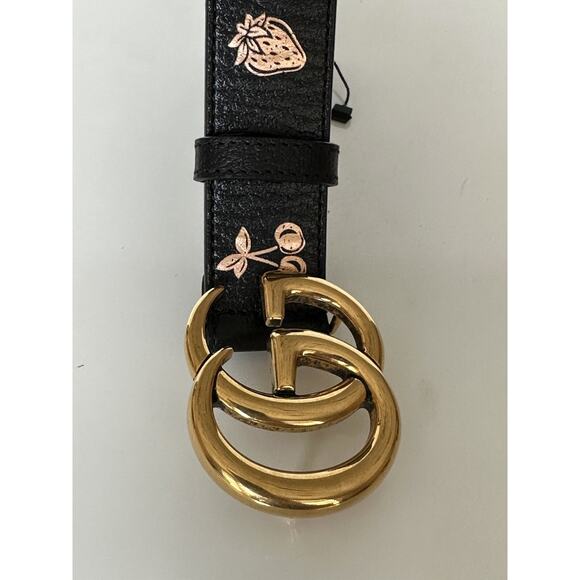 New Gucci Women\'s GG Marmont Leather Belt Black 95/38 Italy 625839 main image 5